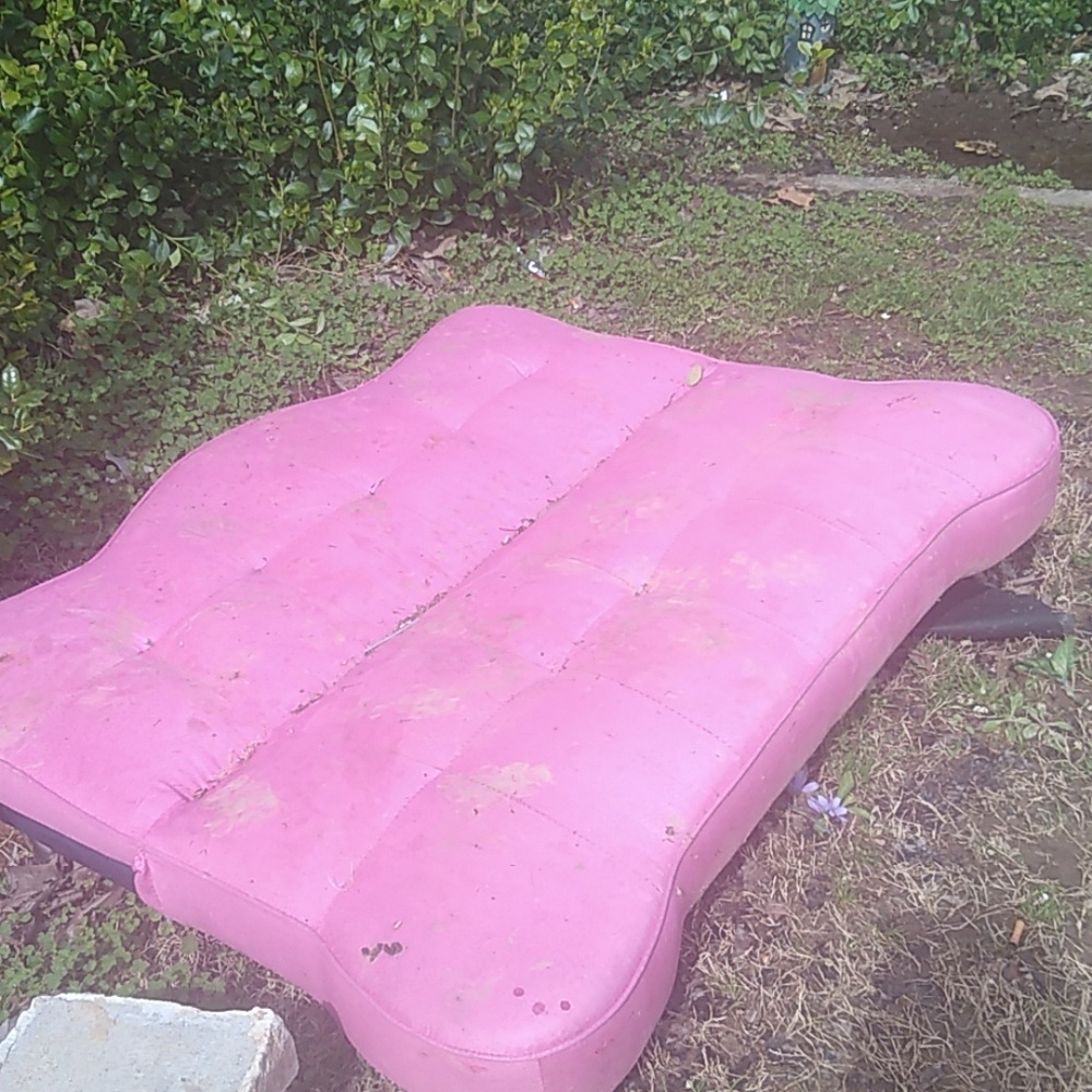 A pink bed